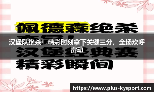 汉堡队绝杀！精彩时刻拿下关键三分，全场欢呼雷动